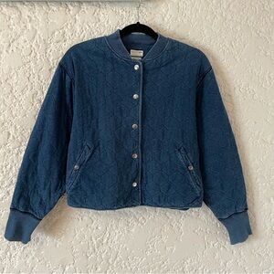 Rag & Bone Quilted Liner Jacket Blue Women's Small Bomber Coat 100% Cotton